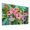 Color 2, variant on Tropical 8 Pack Art Acoustic Panels Sound Absorbing Vibrant Abstract Botanical Art Bright Pink Hibiscus Monstera Decorative Soundproof Wall Panels Self Adhesive for Nursery Game Room Bedroom 48"x32"