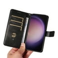 thumbnail image 6 of Allytechgroup Flip Wallet Case for Samsung Galaxy S22 Ultra, Built-in Credit Card Slot RFID Blocking PU Leather Stand Case Shockproof Full Body Protective Cover for Women Men, Black, 6 of 8