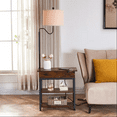 thumbnail image 4 of Findosom Floor Lamp with Table, End Table with USB Type-C Ports Power Outlet, Modern Bedside Nightstand End Table with Lamp for Living Room,Bedroom,Guest Room Home Decor, 4 of 9