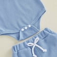 thumbnail image 6 of Mercatoo Newborn 0 3 6 12 18 Months Baby Boy Summer Clothes Solid Color 𝐑omper Short Sets Cute Casual Knit 2 Piece Infant Outfits, 6 of 7