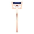 thumbnail image 3 of 2 ct Emerald Cut Simulated Blue Sapphire Solitaire 14K Rose Gold Womens Engagement Ring, 3 of 5