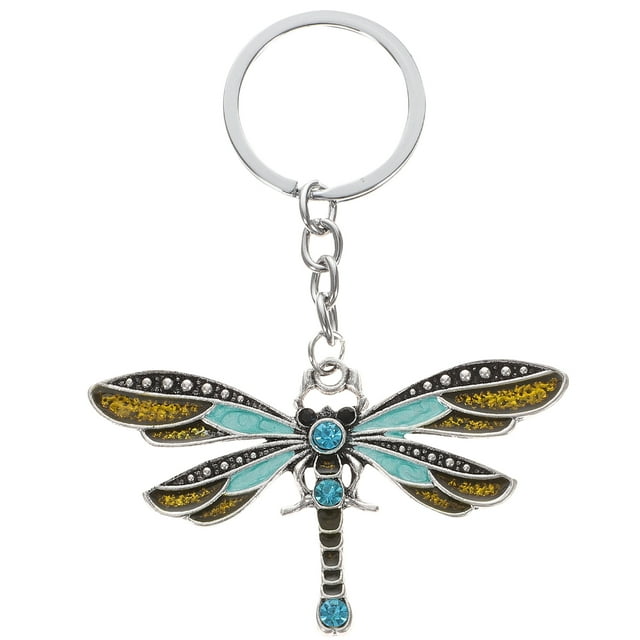 Miangastore Dragonfly Keychain Alloy Dragonfly Charms Rhinestone Handbag Sparkling Keychain Purse Hanging Charms Dragonfly Keychains For Women