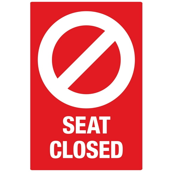 Avery "Seat Closed" Red Surface Safe Durable ID Preprinted Chair Decals, 4" x 6", 10 Removable Decals (83076)