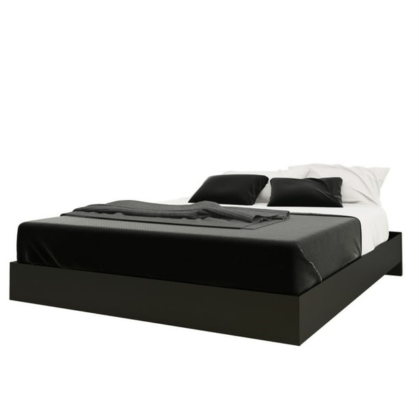 Nexera Queen Size Platform Wood Bed Frame, Black
