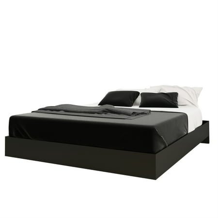 Nexera Queen Size Platform Wood Bed Frame  Black