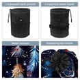 thumbnail image 3 of PhooArto Drawstring Cosmetic Bag, Barrel Shaped Portable Travel Makeup Bags, Color Dreamcatcher Pattern Large Capacity Waterproof Multifunctional Bucket Toiletry Bag, 3 of 6