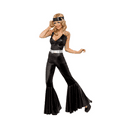 thumbnail image 2 of 49" Black and Silver 1970's Style Diva Women Adult Halloween Costume - Medium, 2 of 2