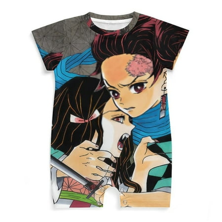 

Demon Slayer Baby Romper Anime Romper for Baby Short Sleeve Pajamas for Baby Boy Girl Jumpsuits Sleep And Play 3-24 Months