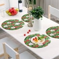 thumbnail image 6 of Coolnut Santa Claus Gnomes Placemats for Dining Table, Heat-Resistant Round Place Mats, Anti-Skid Washable PVC Table Mats, 15.4" x 15.4" PVC Dinner Mats (4 Pack) Home Decor Gifts, 6 of 7