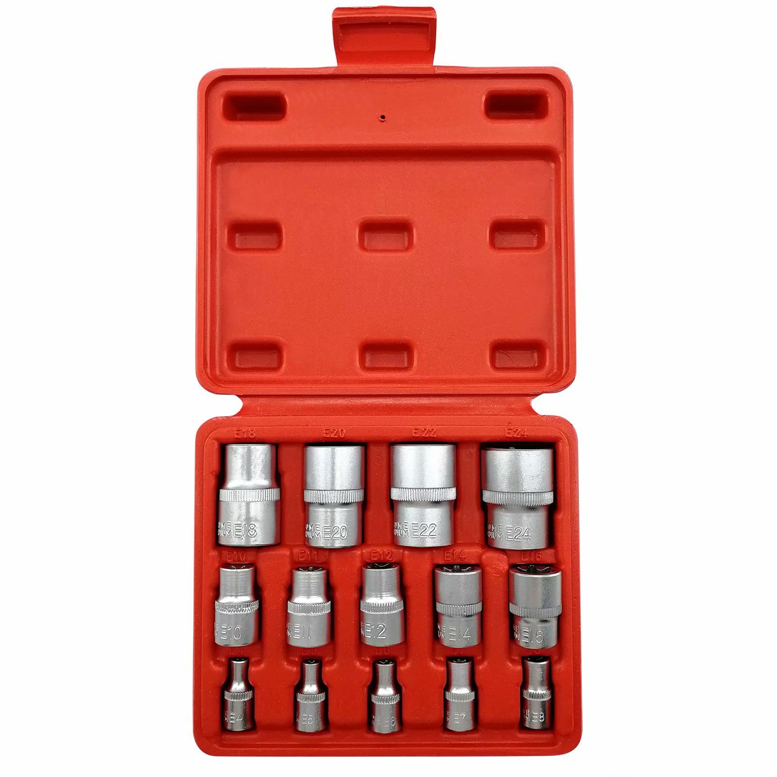 14pc 1/4" 3/8" 1/2" Drive Square Female Torx EStar Socket Set E4E24