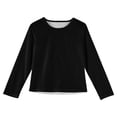 thumbnail image 5 of Dwellite Long Sleeve Shirts for Girls Oversized Crewneck Shirts Fall Tops Tees 4-14 Years Black 160, 5 of 5