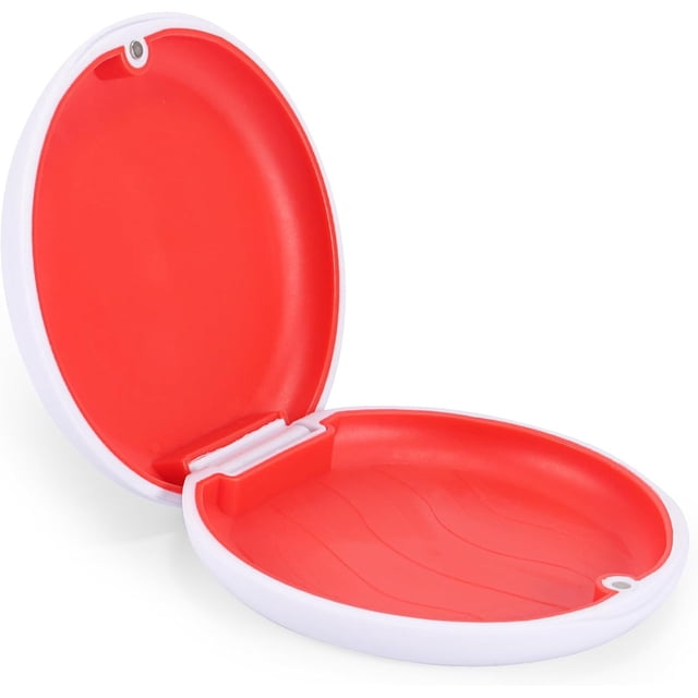Boîte de Prothèse Orthodontique avec Doublure Texturée en Silicone, Boîte de Prothèse Partielle - Blanc