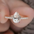 thumbnail image 2 of Cora Jewellery 3CT Pear Moissanite Solitaire Engagement Ring For Women, 10K Rose Gold, 2 of 8