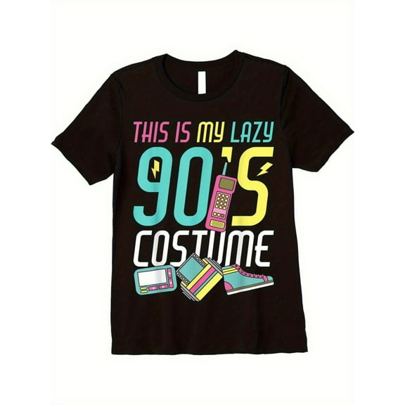 This Is My Lazy 90S Outfit, Retro 90S Themed Party 90S T-Shirt, Extremely Simple, Basic, Fashionable, Multifunctional, Trendy Printed Men'S Casual T-Shirt, Father'S Day Gift
