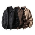 thumbnail image 4 of Ceisia Men's Casual Flip Collar Zipper Jacket with Pockets Oversized Contrast Hood Gift Outerwear, 4 of 6