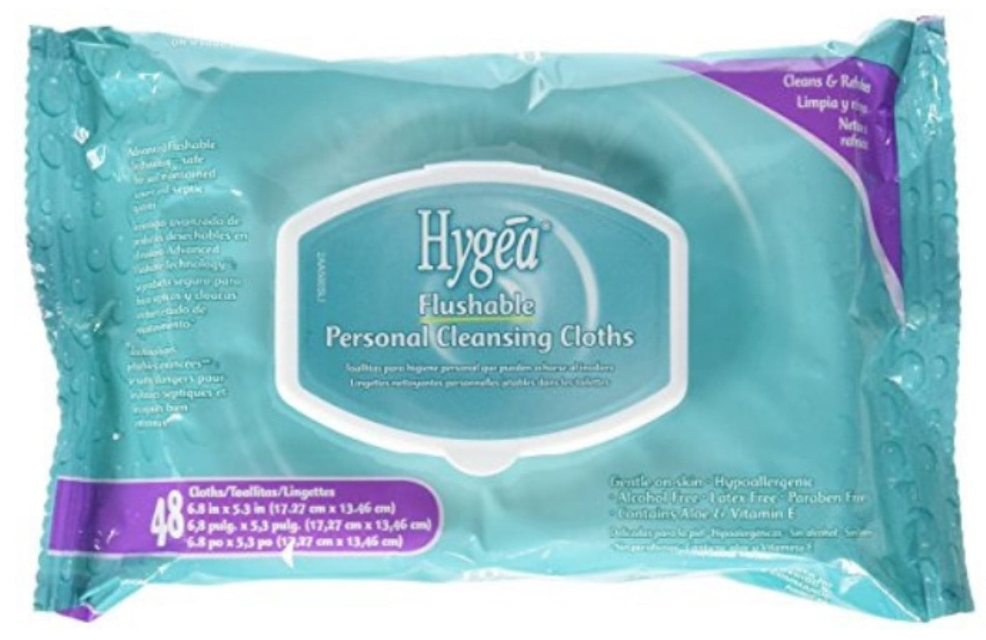 Hygea Flushable Personal Cleansing Cloths 4 (Pack of 3)