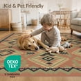 thumbnail image 4 of ODIKA Southwestern Allover Zigzag Frame Border Motif Stripe Stepped Aztec Flowing Foldable Easy Care for Queen Size Bedroom, Under Bed, Master Suite, 4 of 7