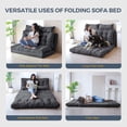 thumbnail image 4 of YOSHOOT Bean Bag Bed Folding Sofa Couch with Pillows Floor Mattress for Adults, Extra Thick and Long Floor Sofa, Full Floor Couch Bed for Bedroom Living Room, DGrey, 54x91 Inch, 4 of 8