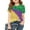 Multicolor, variant on Lisbinx Clothes for Girls 7-8 Trendy Gradient Print Blouse Crewneck Short Sleeve Tops for Kids