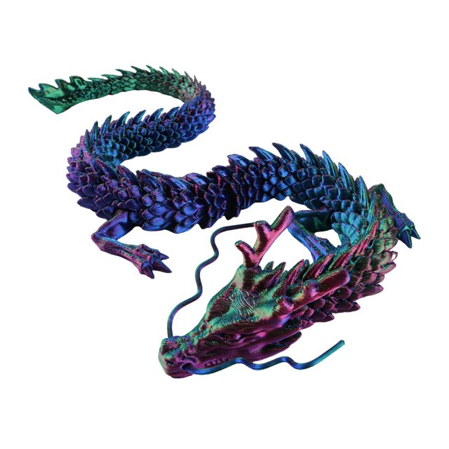 Figura de dragón impresa en 3D, modelo de figura con articulaciones móviles de 17,72 pulgadas para niños y niñas (colores deslumbrantes)