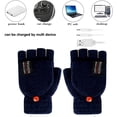 thumbnail image 5 of USB Heated Gloves Womens & Mens Winter Warm Full & Half Gloves 3 Heating Levels Knitted Gloves Hand Warmer for Indoor Outdoor Office, 5 of 7