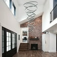 thumbnail image 2 of 9-Rings D39.4" Modern LED Chandelier Black Dimmable High Ceiling Foyer Chandeliers Entryway with Remote Control for Staircase Entryway Living Room Foyer, 3000K-6500K, 2 of 7
