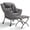 Gray, variant on Arlopu Modern Polyester Fabric Lazy Chair, Accent Oversized Comfy Reading Chair, Upholstered Armchair with Side Pocket for Living Room Bedroom Dorm, Black