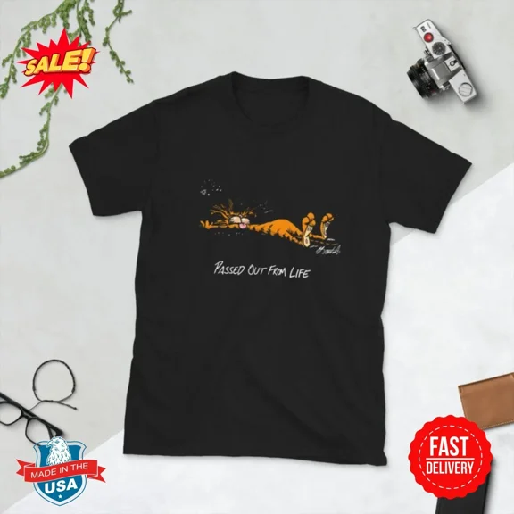 LIMITED EDITION Bloom County Bill The Cat Passed Out From Life Funny Gift T-Shirt