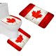thumbnail image 1 of ABPHQTO Deja las rayas de la bandera de Canadá Juego de alfombras de baño de 3 piezas Alfombra de baño Alfombra de contorno y tapa de inodoro, 1 of 2