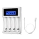thumbnail image 1 of Cargador de batería universal con 4 pilas AA + 4 pilas AAA, cargador para pilas NI-CD Mignon AA Micro AAA, pantalla LCD HD, cargador rápido para pilas recargables, 1 of 5