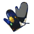 thumbnail image 5 of Cauagu Solar System Print Oven Mitts 2 Piece Set,BBQ Gloves Grilling Gloves Kitchen Silicone Oven Gloves Heat Resistant Oven Mitts for Barbecue Cooking & Baking, 5 of 6