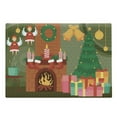 thumbnail image 1 of Fireplace Cutting Board, Cartoonish Design Christmas Night at Home with Tree Gifts Bells Stockings, Decorative Tempered Glass Cutting and Serving Board, in 3 Sizes, by Ambesonne, 1 of 2