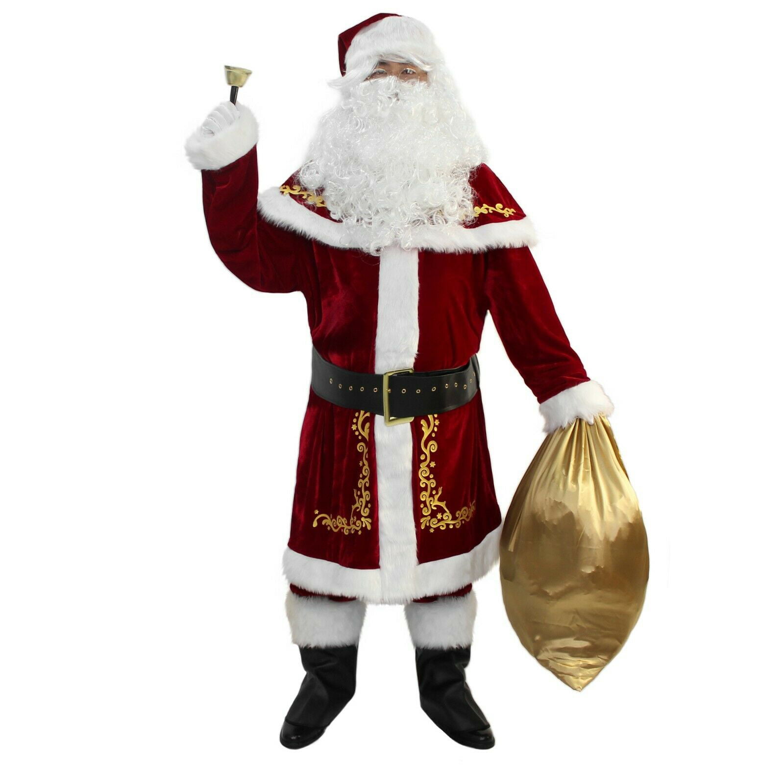 Mens Deluxe Father Christmas Xmas Santa Claus Fancy Dress Costume Outfit STD-XXL 