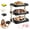 Black, variant on Multi-Layer Dish & Prep Tray Storage Rack, 3-Tier Foldable Food Prep Storage Rack Easy to Store, Collapsible Food Display Racks with X-Shaped Legs for Parties, Picnics, Kitchen(Black)
