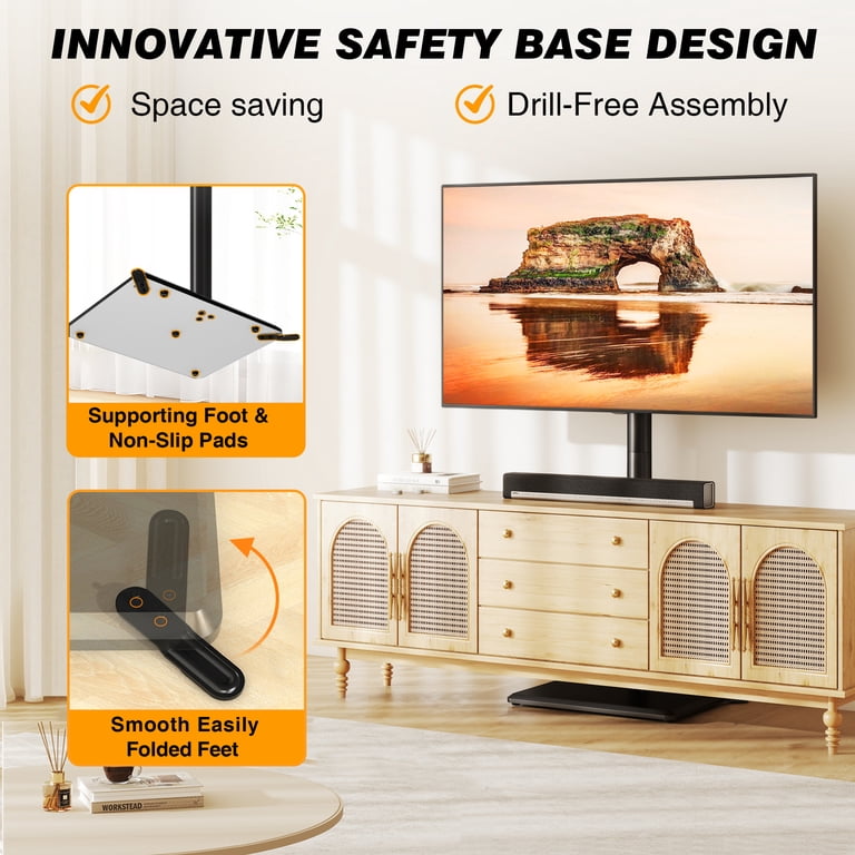 RTVR Universal Floor TV Stand, 32-60 inch, Swivel Base photo 3