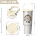thumbnail image 4 of 30 Oz Tumbler Rainbow MIMI Tumbler with Lid and Straw, Birthday Gift Cup for Friend Women Men Coffee Travel Mug Thanksgiving Day Halloween Christmas Gift Water Bottle, 4 of 7