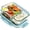 Sky Blue, variant on 1050ml Glass Lunch Box - Microwave Safe Bento Food Storage Container with Compartments for Work(Sky Blue,3-1000ml)