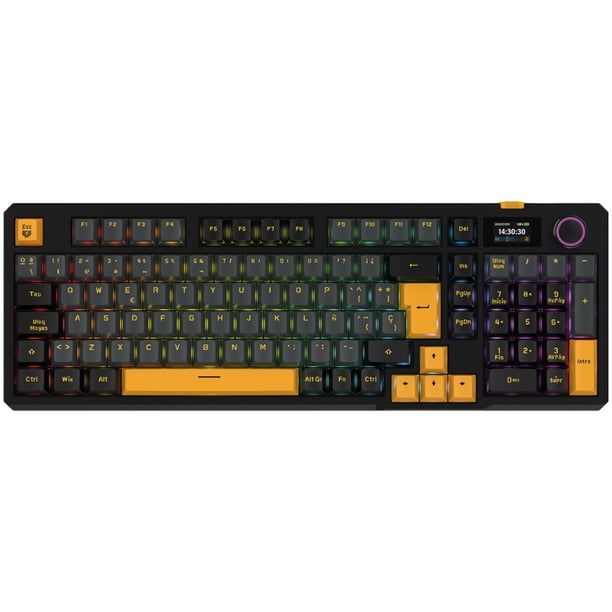 Teclado Gamer Mecanico BALAM RUSH DEFEAT LEVEL GK3 Switch Yellow Inalambrico 2.4GHz RGB BR-942492 Máxima comodidad y Precision