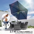 thumbnail image 4 of Outsunny Parasol de Patio 9 Pi, Parasol de Table d'Extérieur avec Inclinaison, Bleu Marine, 4 of 10