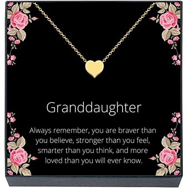 Download Sheridanstar Granddaughter Valentines Day Jewelry Heart Necklace Gift From Grandma Grandpa Grandparents Braver Smarter Stronger Loved Gold Tone Walmart Com Walmart Com