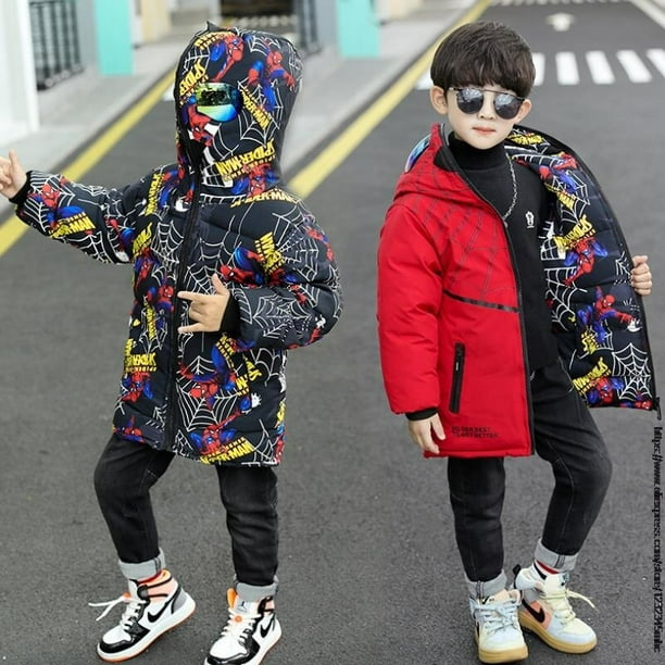 Disney SpiderMan hiver garçons manteau rembourré nouveaux vêtements pour  enfants vêtements d'extérieur garçon longue veste vêtements à la mode  enfants manteau épais 