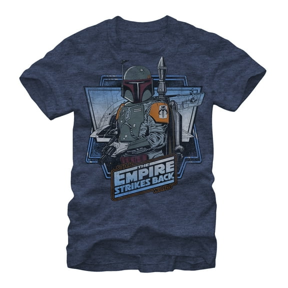 Men's Star Wars Boba Fett Graphic Tee Navy Blue Heather Large