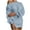 Sky Blue, variant on XMMSWDLA Women'S Long Sleeve Crew Neck Trendy Casual Knitted Pullover Sweater Black Womens Hoodies Pullover