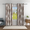 thumbnail image 2 of Aofoto Living Room Brown Blackout Curtains,Thermal Insulated Soundproof Grommet Top Window Treatments Drapes, 52x84inches, Set of 2, 2 of 5
