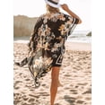 thumbnail image 3 of Charmo Womens Geometric Print Swim Cover Up Open Front Loose Casual Resort Beachwear, 3 of 3