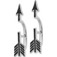 thumbnail image 2 of Sterling Silver Rhodium-Plated Cz Arrow Hinged Post Earrings (38 X 10) Made In China qe13657, 2 of 5