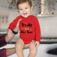 thumbnail image 4 of Baby Boys Romper My First Christmas Baby Boy Outfit New Year Cute Casual Jumpsuit Letter Print Boy Girl Bodysuit Red 6-9 Months, 4 of 4
