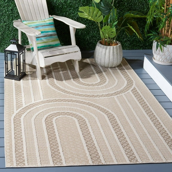 SAFAVIEH Global Lennon Abstract Area Rug, Beige/Ivory, 8' x 10'