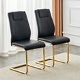 thumbnail image 5 of Dining Chairs Modern dining chairs with faux leather padded seats, dining room chairs, gold metal leg upholstered chairs, suitable for kitchens, living rooms, bedrooms, and offices, set of 6 (black+P, 5 of 27