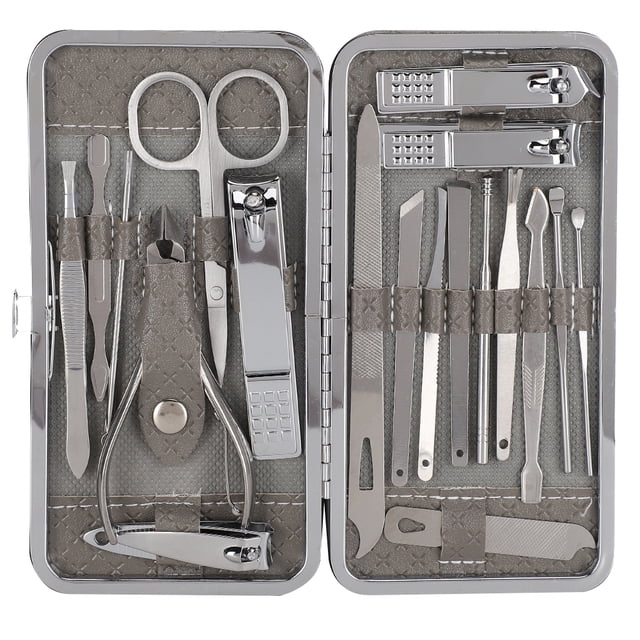 Nail Clipper,19pcs Stainless Steel Manicure Ear Pick Eyebrow Scissors Elevated Design